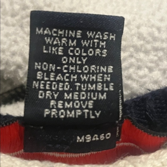 Vintage Roundtree & Yorke Men’s Cream Cotton Crew Neck USA Flag Sweater Large - Picture 7 of 7